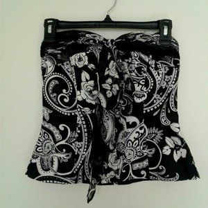 White House Black Market Silk Corset Halter Top Floral/Paisley (Size: 6)